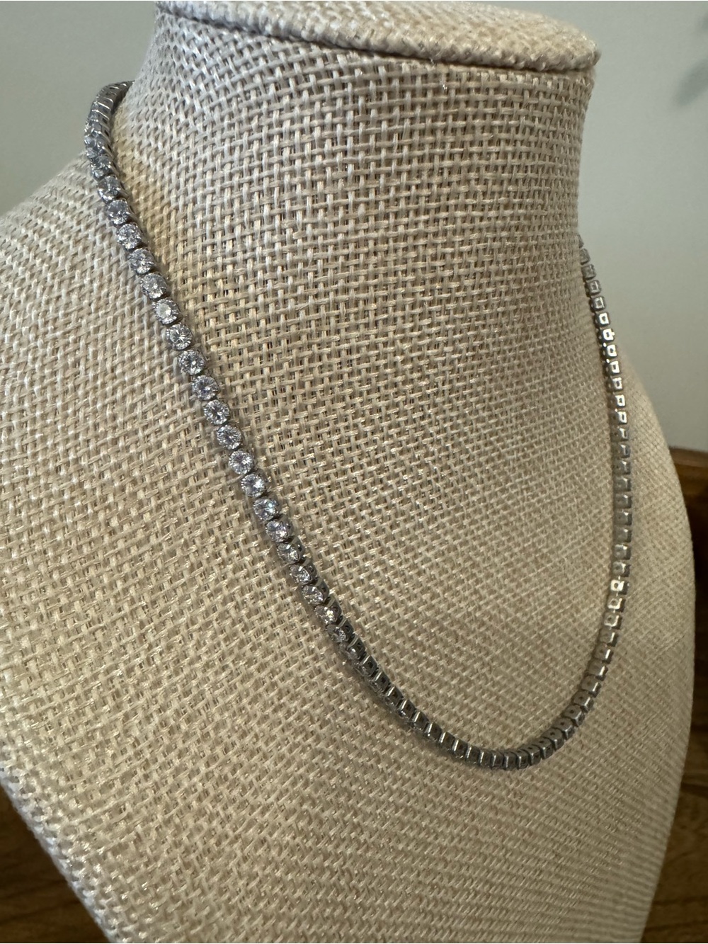 JBloom Silver Stainless Tennis Necklace